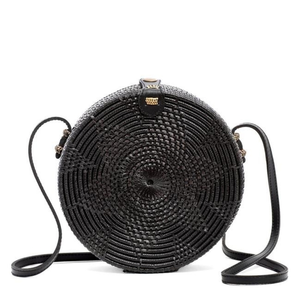 Round Street Level Anthropologie wicker bag - Picture 2 of 9